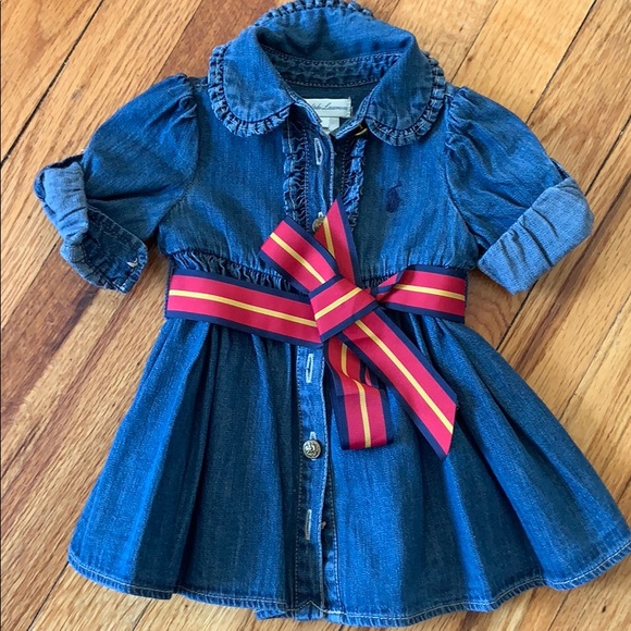 ralph lauren baby girl denim dress
